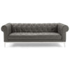 Modway Idyll Tufted Button Upholstered Leather Chesterfield Sofa Gray MDY-EEI-3441-GRY