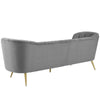 Modway Opportunity Channel Tufted Curved Back Upholstered Performance Velvet Sofa in Gray MDY-EEI-3453-GRY