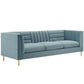 Modway Ingenuity Channel Tufted Performance Velvet Sofa Light Blue MDY-EEI-3454-LBU