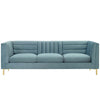 Modway Ingenuity Channel Tufted Performance Velvet Sofa, Light Blue