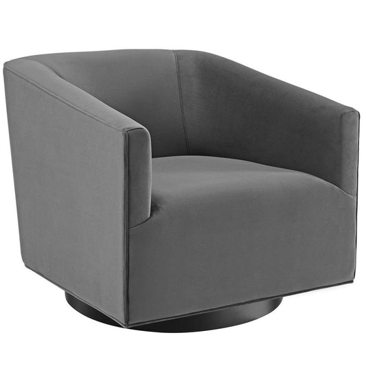 Twist Accent Lounge Performance Velvet Swivel Chair - No Shipping Charges