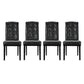 Modway Perdure Modern Tufted Faux Leather Upholstered Parsons Four Dining Chairs in Black