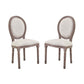 Modway Emanate French Vintage Upholstered Fabric Two Dining Side Chairs in Beige