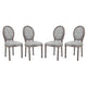 Arise Upholstered Fabric Dining Side Chair Set of 4 by Modway| Gray