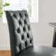 Modway Duchess Modern Tufted Button Faux Leather Upholstered Parsons Two Dining Chairs in Gray MDY-EEI-3472-GRY