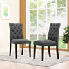 Modway Duchess Modern Tufted Button Upholstered Fabric Parsons Two Dining Chairs in Gray MDY-EEI-3474-GRY