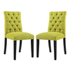 Modway Duchess Modern Tufted Button Upholstered Fabric Parsons Two Dining Chairs in Wheatgrass