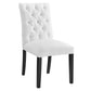 Modway Duchess Modern Tufted Button Upholstered Fabric Parsons Two Dining Chairs in White MDY-EEI-3474-WHI