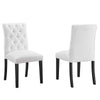 Modway Duchess Modern Tufted Button Upholstered Fabric Parsons Two Dining Chairs in White