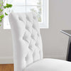 Modway Duchess Modern Tufted Button Upholstered Fabric Parsons Two Dining Chairs in White MDY-EEI-3474-WHI