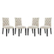 Modway Duchess Fabric Set of 4, Four Dining Chairs, Beige