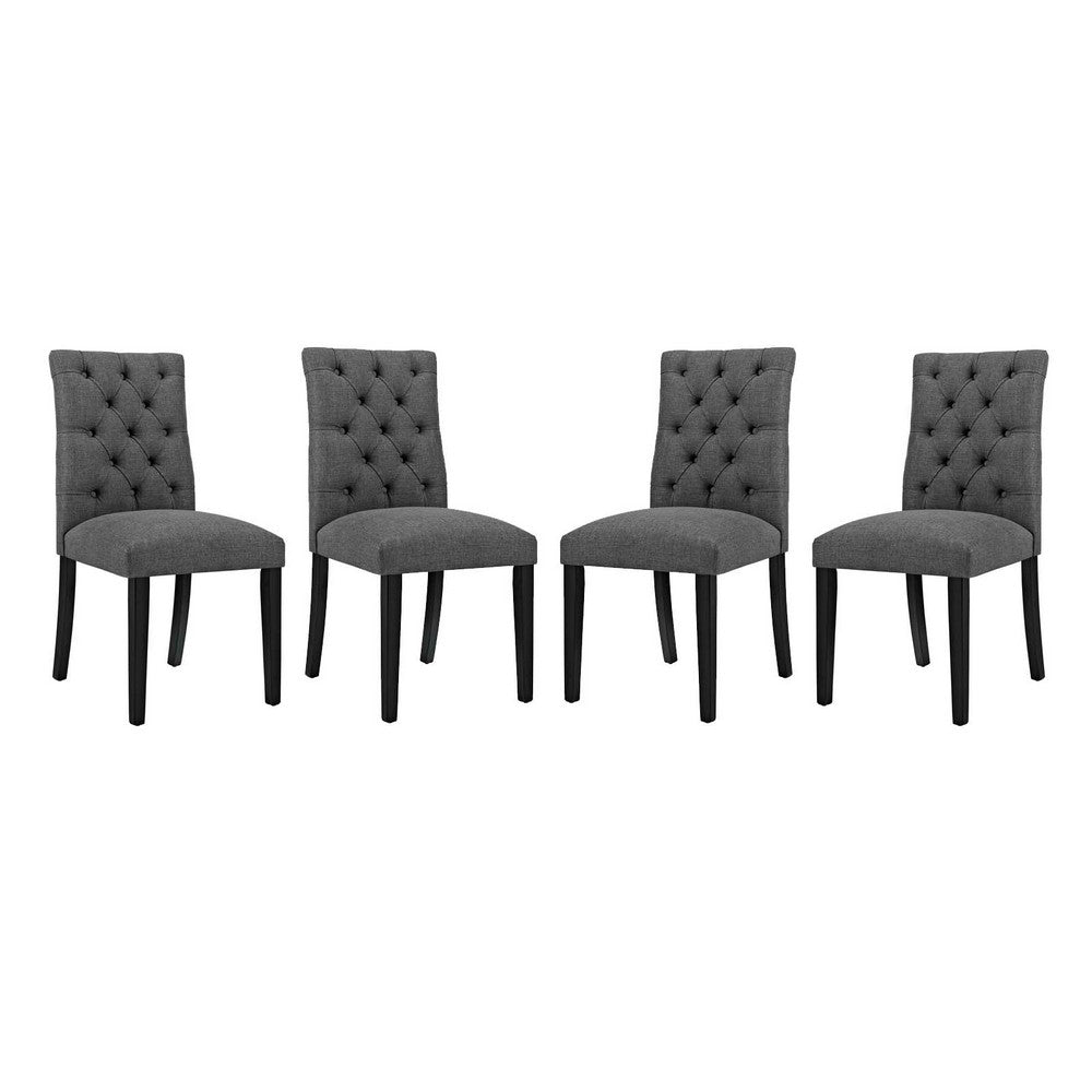Duchess Fabric Dining Chair Set of 4 by Modway| Gray