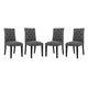Duchess Fabric Dining Chair Set of 4 by Modway| Gray