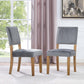 Modway Oblige Modern Performance Velvet Upholstered Two Dining Chairs with Nailhead Trim in Gray MDY-EEI-3477-GRY