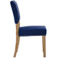 Modway Oblige Modern Performance Velvet Upholstered Two Dining Chairs with Nailhead Trim in Navy MDY-EEI-3477-NAV