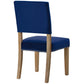 Modway Oblige Modern Performance Velvet Upholstered Two Dining Chairs with Nailhead Trim in Navy MDY-EEI-3477-NAV