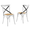 Modway Gear Side Set of 2, Two Dining Chairs, White Black