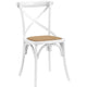 Modway Gear Rustic Modern Farmhouse Elm Wood Rattan Two Dining Chairs in White MDY-EEI-3481-WHI