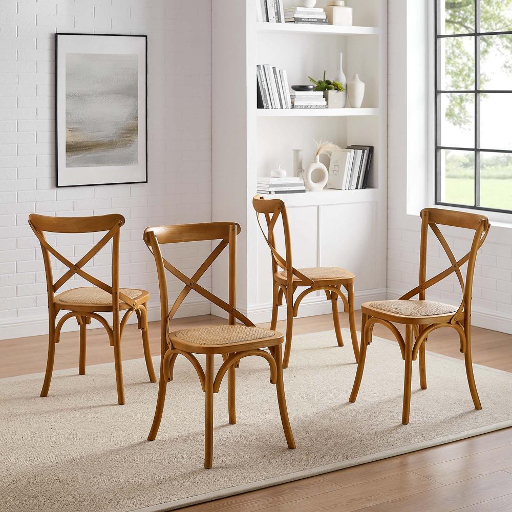 Gear Dining Side Chair Set of 4 in Walnut