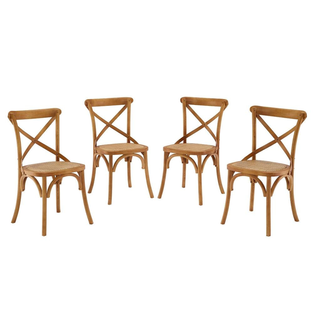 Gear Dining Side Chair Set of 4 in Walnut