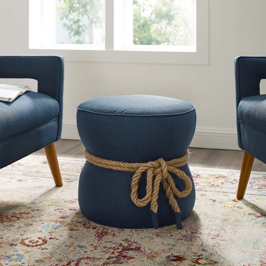Modway Beat Nautical Rope Upholstered Fabric Ottoman By Casagear Home |No Shipping Charges