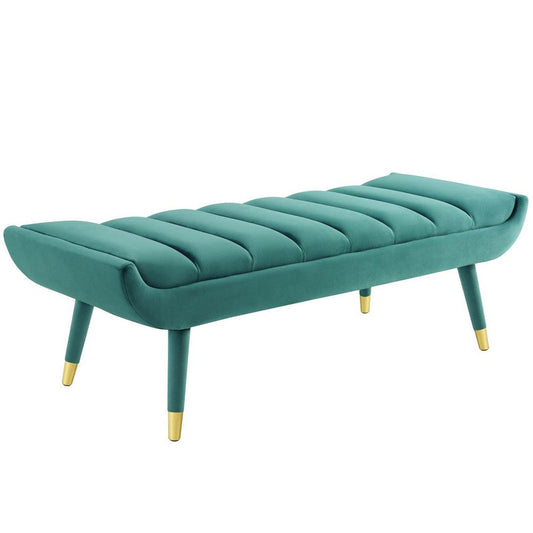Guess Channel Tufted Performance Velvet Accent Bench - No Shipping Charges