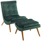 Ramp Upholstered Performance Velvet Lounge Chair and Ottoman Set - No Shipping Charges