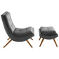 Ramp Upholstered Performance Velvet Lounge Chair and Ottoman Set - No Shipping Charges