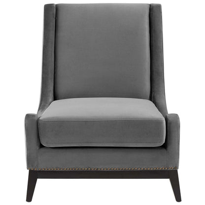 Confident Accent Upholstered Performance Velvet Lounge Chair - No Shipping Charges MDY-EEI-3488-GRY