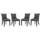 Modway Marquis Fabric Set of 4, Four Dining Chairs, Gray