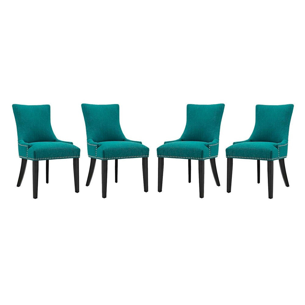 Modway Marquis Fabric Set of 4, Four Dining Chairs, Teal