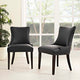 Modway Marquis Modern Faux Leather Upholstered Two Dining Chairs with Nailhead Trim in Black