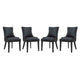 Modway Marquis Faux Leather Set of 4, Four Dining Chairs, Black