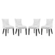 Modway Marquis Modern Faux Leather Upholstered Four Dining Chairs with Nailhead Trim in White