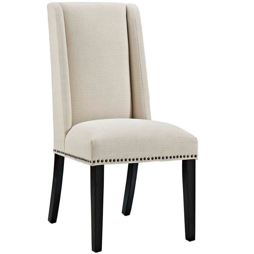 Modway Baron Modern Tall Back Wood Upholstered Fabric Four Dining Chairs in Beige MDY-EEI-3503-BEI