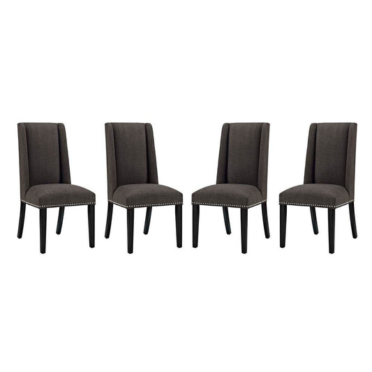 Baron Fabric Dining Chair Set of 4 by Modway| Brown