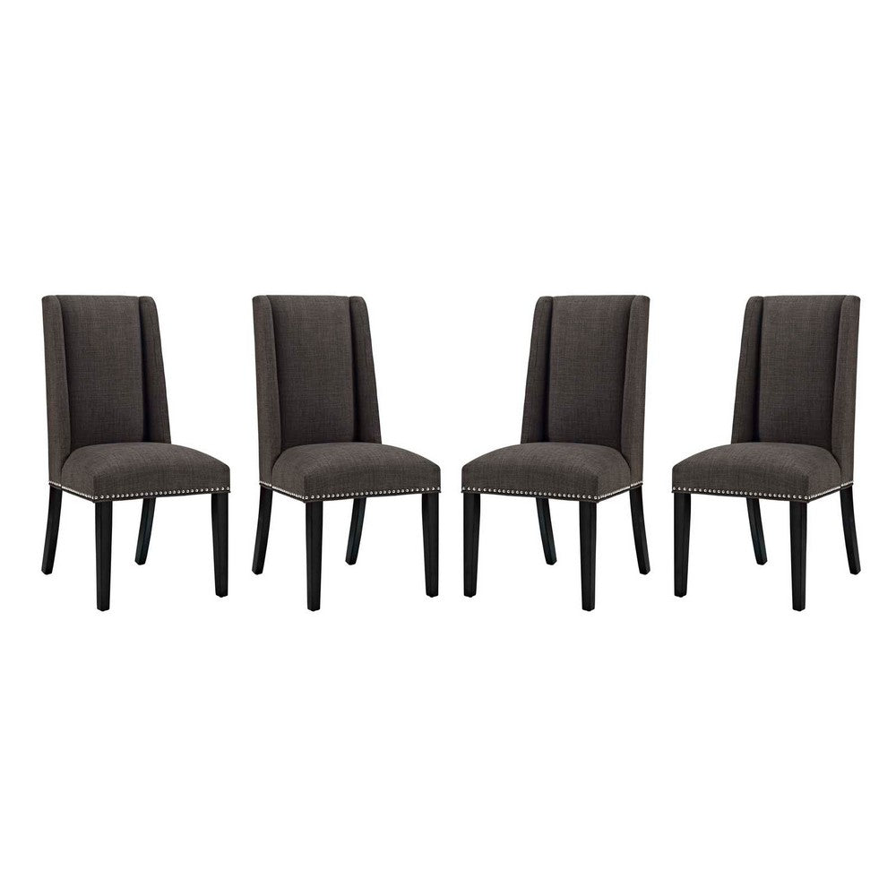 Baron Fabric Dining Chair Set of 4 by Modway| Brown