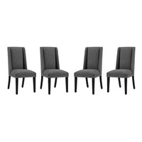 Baron Fabric Dining Chair Set of 4 by Modway| Gray