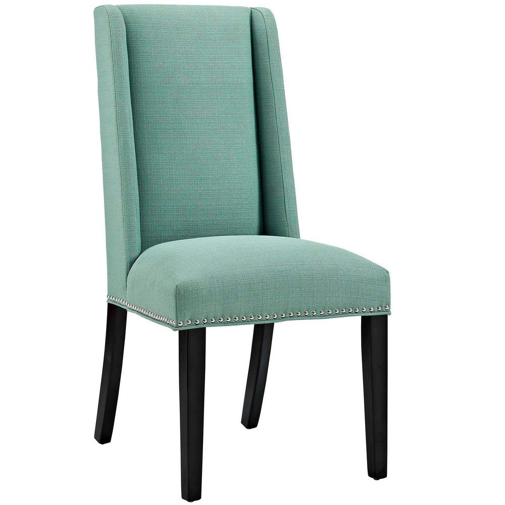 Modway Baron Modern Tall Back Wood Upholstered Fabric Four Dining Chairs in Laguna MDY-EEI-3503-LAG