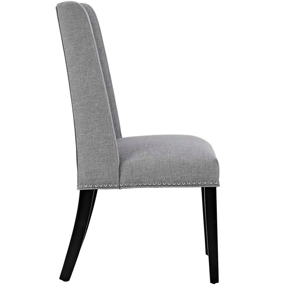 Modway Baron Modern Tall Back Wood Upholstered Fabric Four Dining Chairs in Light Gray MDY-EEI-3503-LGR