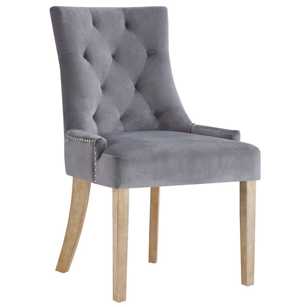 Pose Performance Velvet Dining Chair Set of 2 by Modway| Gray