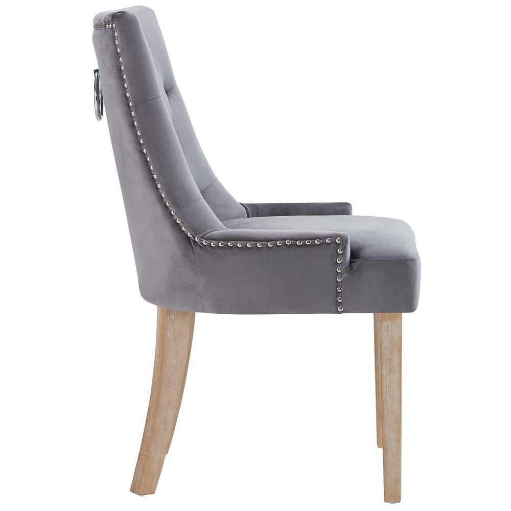 Pose Performance Velvet Dining Chair Set of 2 by Modway| Gray