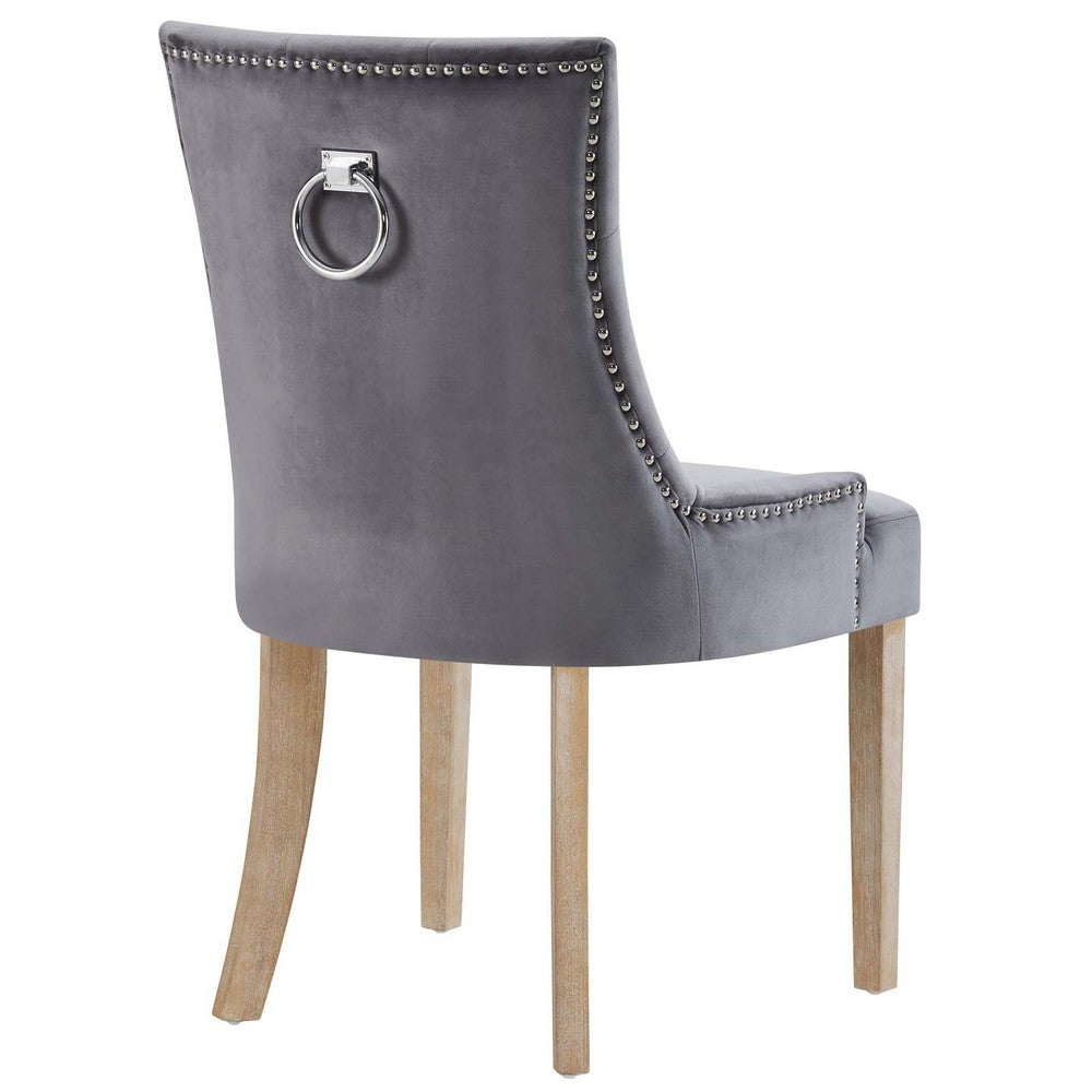 Pose Performance Velvet Dining Chair Set of 2 by Modway| Gray