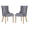Pose Performance Velvet Dining Chair Set of 2 by Modway| Gray