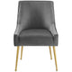 Discern Pleated Back Upholstered Performance Velvet Dining Chair - No Shipping Charges MDY-EEI-3509-GRY