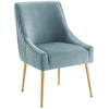 Modway Discern Pleated Back Upholstered Performance Velvet Dining Chair, Light Blue