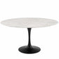 Modway Lippa Dining Table, 60 in Artificial Marble Round Top, White