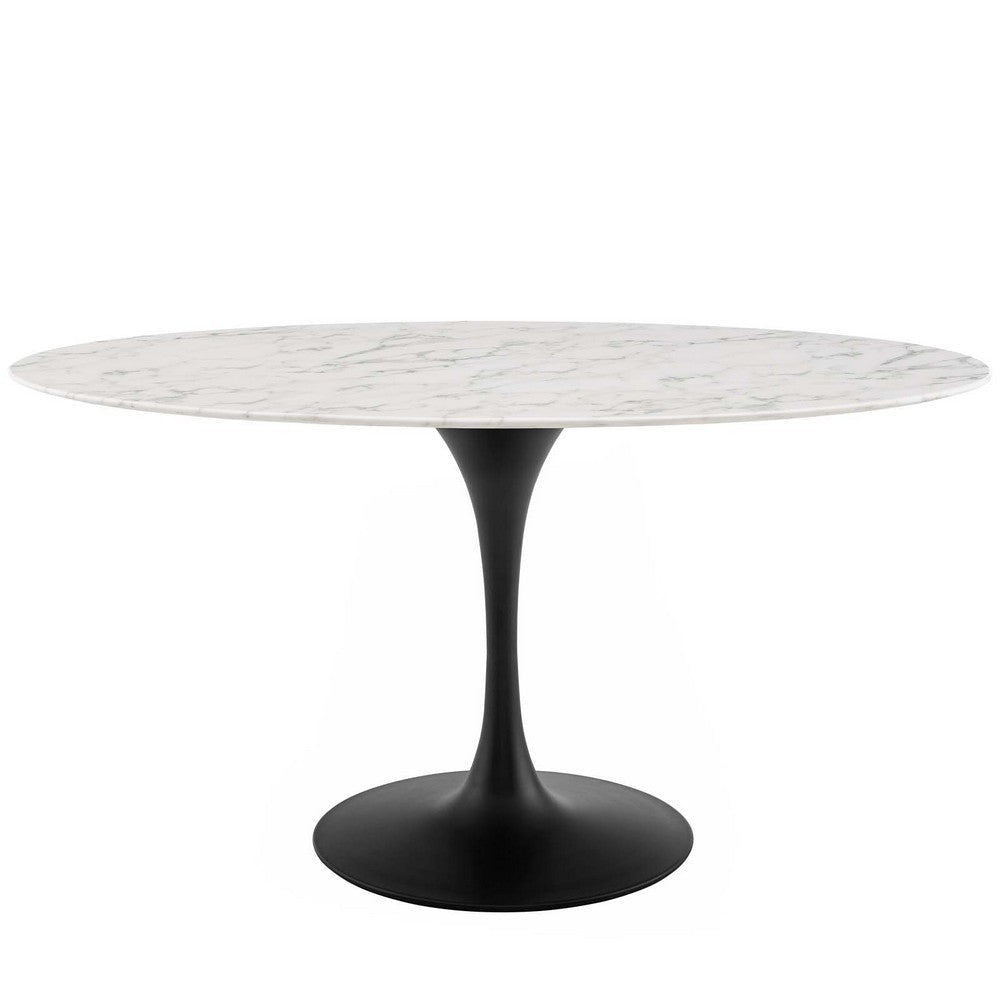 Lippa 60" Oval Artificial Marble Dining Table