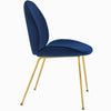 Modway Scoop Performance Velvet Dining Side Chair with Gold Stainless Steel Metal Base in Navy MDY-EEI-3548-NAV