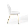 Scoop Gold Stainless Steel Leg Performance Velvet Dining Chair by Modway| White